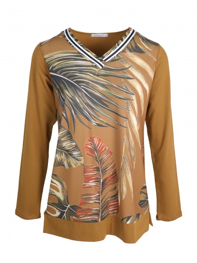 Camisola com Estampado Tropical